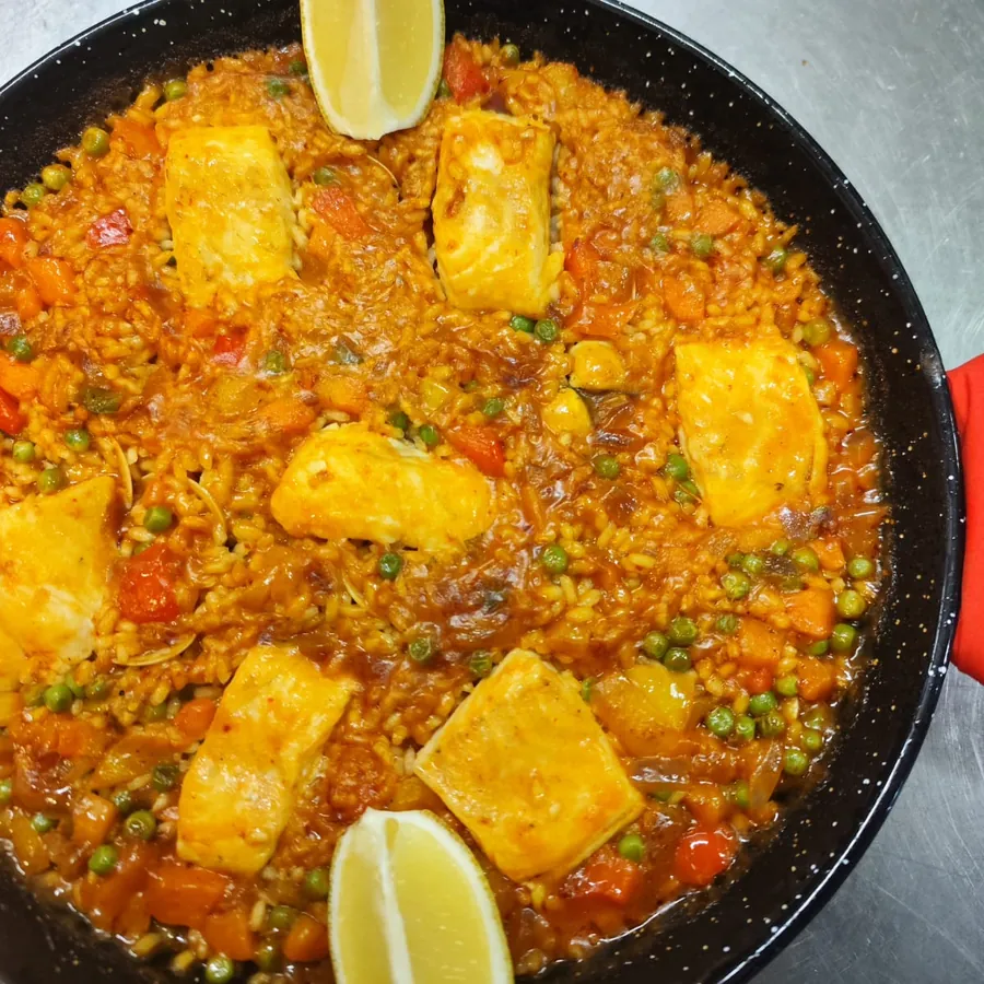 Kabeljau-Paella